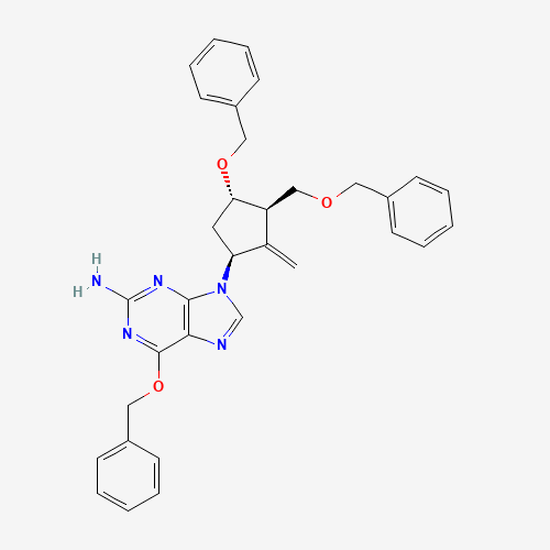 204845-95-4 6-(Benzyloxy)-9-[(1S,3R,4S)-2-methylene-4-(phenylmethoxy)-3-[(phenylmethoxy)methyl]cyclopentyl]-9H-purine-2-amine chemical structure