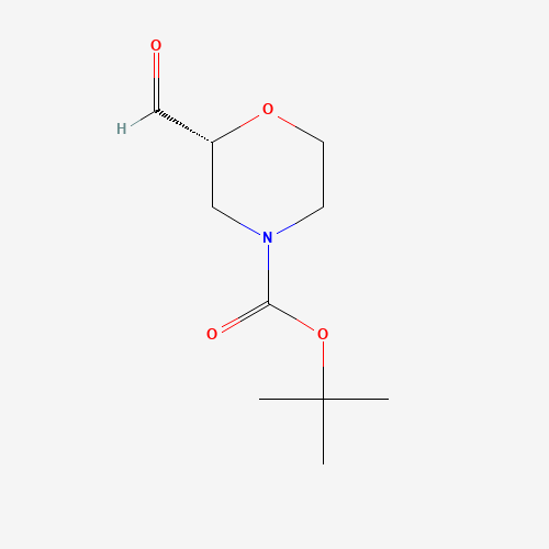913642-85-0 2-Methyl-2-propanyl (2R)-2-formyl-4-morpholinecarboxylate chemical structure