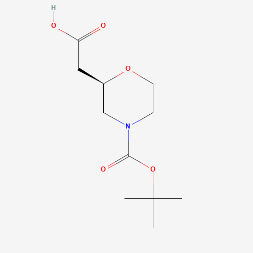 1257848-48-8 [(2R)-4-{[(2-Methyl-2-propanyl)oxy]carbonyl}-2-morpholinyl]acetic acid chemical structure