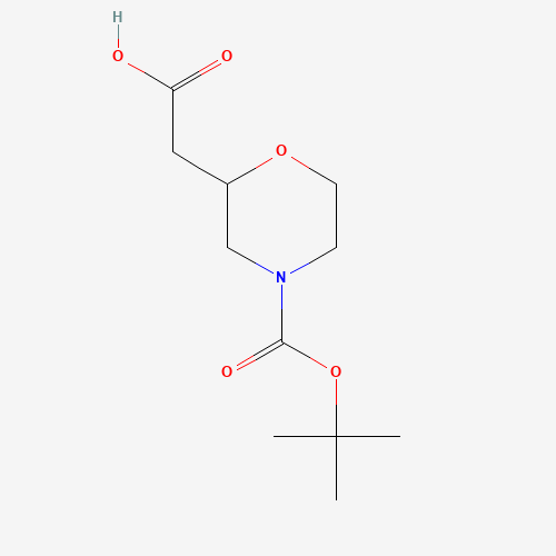 766539-28-0 (4-{[(2-Methyl-2-propanyl)oxy]carbonyl}-2-morpholinyl)acetic acid chemical structure