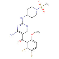 741713-40-6 (4-Amino-2-{[1-(methylsulfonyl)-4-piperidinyl]amino}-5-pyrimidinyl)(2,3-difluoro-6-methoxyphenyl)methanone chemical structure