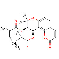 72463-77-5 (9R,10R)-8,8-Dimethyl-10-[(2-methylbutanoyl)oxy]-2-oxo-9,10-dihydro-2H,8H-pyrano[2,3-f]chromen-9-yl (2Z)-2-methylbut-2-enoate chemical structure