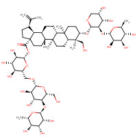 129741-57-7 6-Deoxy-?-L-mannopyranosyl-(1->4)-?-D-glucopyranosyl-(1->6)-1-O-[(3?)-3-{[2-O-(6-deoxy-?-L-mannopyranosyl)-?-L-arabinopyranosyl]oxy}-23-hydroxy-28-oxolup-20(29)-en-28-yl]-?-D-gluc chemical structure