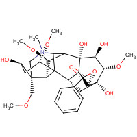 63238-67-5 (1a,3a,6a,10a,13a,14a,15a,16b,17ξ)-3,8,13,15-Tetrahydroxy-1,6,16-trimethoxy-4-(methoxymethyl)-20-methylaconitan-14-yl benzoate chemical structure