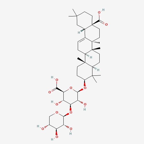 96990-18-0 olean-12-en-28-oic acid, 3-[(3-O-b-D-xylopyranosyl-b-D-glucopyranuronosyl)oxy]-, (3b)- chemical structure