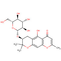 80681-44-3 (3S)-5-Hydroxy-2,2,8-trimethyl-6-oxo-3,4-dihydro-2H,6H-pyrano[3,2-g]chromen-3-yl b-D-glucopyranoside chemical structure