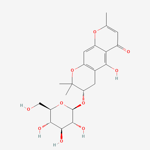 80681-44-3 (3S)-5-Hydroxy-2,2,8-trimethyl-6-oxo-3,4-dihydro-2H,6H-pyrano[3,2-g]chromen-3-yl b-D-glucopyranoside chemical structure