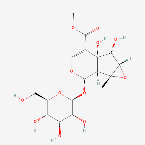 117479-87-5 Methyl (1aR,1bS,2S,5aR,6R,6aS)-2-(b-D-glucopyranosyloxy)-5a,6-dihydroxy-1a-methyl-1a,1b,2,5a,6,6a-hexahydrooxireno[4,5]cyclopenta[1,2-c]pyran-5-carboxylate chemical structure