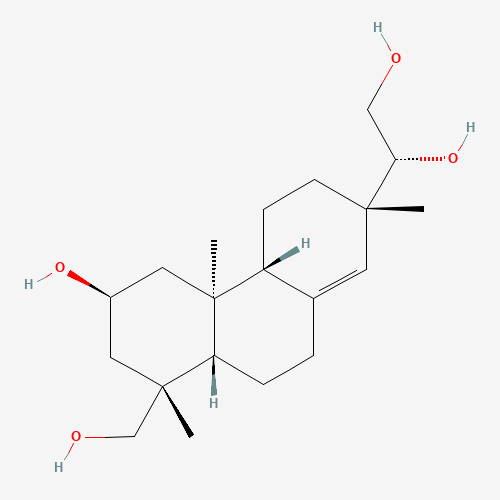 52659-56-0 (2b,5b,9b,10a,13a,15R)-Pimar-8(14)-ene-2,15,16,18-tetrol chemical structure