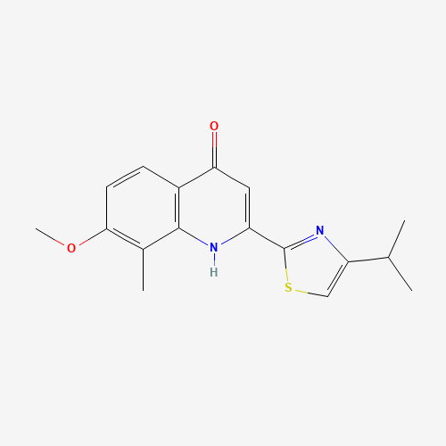 923289-21-8 2-(4-Isopropyl-1,3-thiazol-2-yl)-7-methoxy-8-methylchinolin-4-ol chemical structure