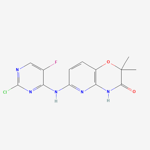 575484-83-2 6-[(2-Chloro-5-fluoropyrimidin-4-yl)amino]-2,2-dimethyl-2H-pyrido[3,2-b][1,4]oxazin-3(4H)-one chemical structure