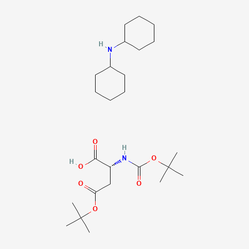 200334-95-8 (2S)-4-[(2-Methyl-2-propanyl)oxy]-2-({[(2-methyl-2-propanyl)oxy]carbonyl}amino)-4-oxobutanoic acid - N-cyclohexylcyclohexanamine (1:1) (non-preferred name) chemical structure