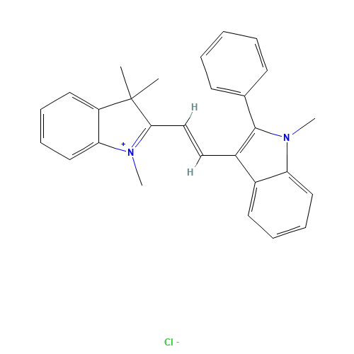 4657-00-5 (3E)-1-Methyl-2-phenyl-3-[(2Z)-2-(1,3,3-trimethyl-1,3-dihydro-2H-indol-2-ylidene)ethylidene]-3H-indolium chloride chemical structure