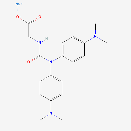115871-19-7 Glycine,N-[[bis[4-(dimethylamino)phenyl]amino]carbonyl]-, sodium salt (1:1) chemical structure