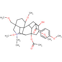 107668-79-1 (1b,6a,14a,16b)-20-Ethyl-13-hydroxy-1,6,16-trimethoxy-14-(4-methoxybenzoyl)-4-(methoxymethyl)aconitan-8-yl acetate chemical structure