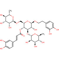 94079-81-9 2-(3,4-Dihydroxyphenyl)ethyl 6-deoxy-a-L-mannopyranosyl-(1->3)-[6-deoxy-a-L-mannopyranosyl-(1->6)]-4-O-[(2E)-3-(3,4-dihydroxyphenyl)-2-propenoyl]-b-D-glucopyranoside chemical structure