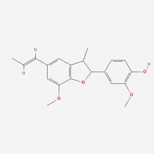 2680-81-1 2-Methoxy-4-{7-methoxy-3-methyl-5-[(1E)-1-propen-1-yl]-2,3-dihydro-1-benzofuran-2-yl}phenol chemical structure
