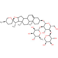 50773-41-6 (3b,8ξ,9ξ,10a,13a,14ξ,16ξ,17ξ,25R)-Spirost-5-en-3-yl a-L-arabinopyranosyl-(1->4)-[6-deoxy-a-L-mannopyranosyl-(1->2)]-b-D-glucopyranoside chemical structure