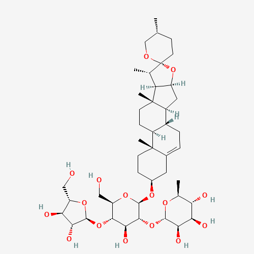 50773-41-6 (3b,8ξ,9ξ,10a,13a,14ξ,16ξ,17ξ,25R)-Spirost-5-en-3-yl a-L-arabinopyranosyl-(1->4)-[6-deoxy-a-L-mannopyranosyl-(1->2)]-b-D-glucopyranoside chemical structure