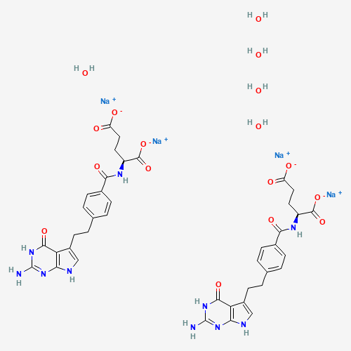 357166-30-4 Sodium (2S)-2-({4-[2-(2-amino-4-oxo-4,7-dihydro-1H-pyrrolo[2,3-d]pyrimidin-5-yl)ethyl]benzoyl}amino)pentanedioate hydrate (2:1:1) chemical structure