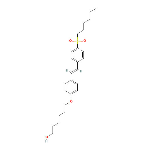 133261-44-6 6-[4-[2-[4-(Hexylsulfonyl)phenyl]ethenyl]phenoxy]-1-hexanol chemical structure