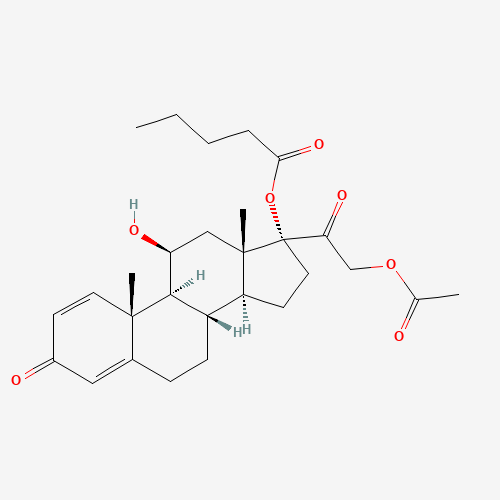 72064-79-0 (11b)-21-Acetoxy-11-hydroxy-3,20-dioxopregna-1,4-dien-17-yl valerate chemical structure