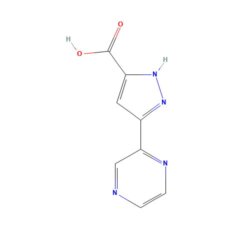 1029108-75-5 5-(2-Pyrazinyl)-1H-pyrazole-3-carboxylic acid chemical structure