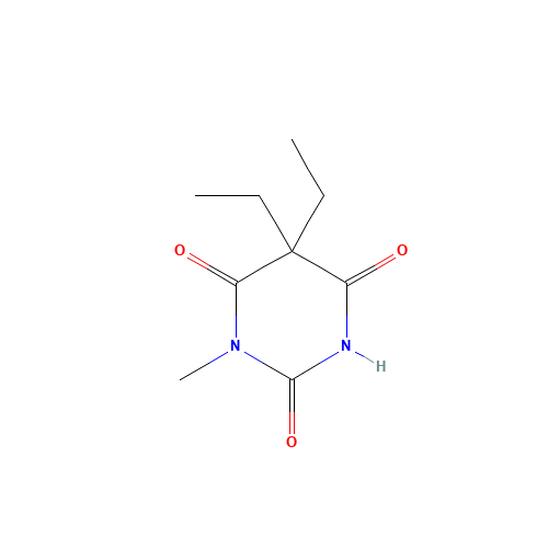 50-11-3 5,5-Diethyl-1-methylpyrimidine-2,4,6(1H,3H,5H)-trione chemical structure