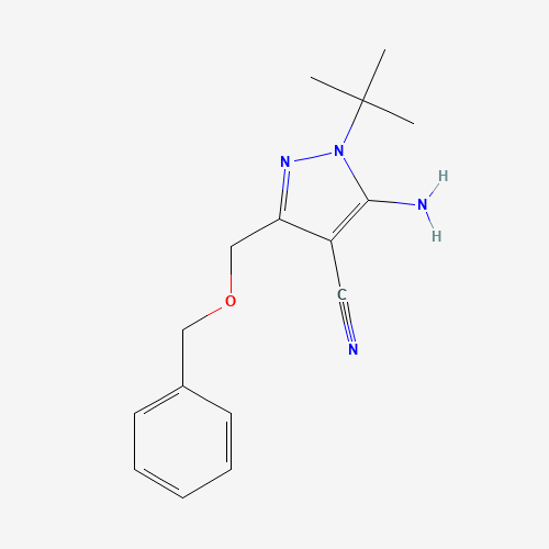 1151653-30-3 5-Amino-3-[(benzyloxy)methyl]-1-tert-butyl-1H-pyrazole-4-carbonitrile chemical structure
