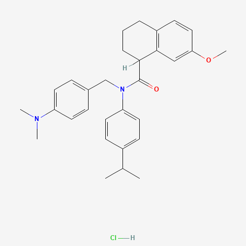 405098-33-1 N-[4-(Dimethylamino)benzyl]-N-(4-isopropylphenyl)-7-methoxy-1,2,3,4-tetrahydronaphthalene-1-carboxamide hydrochloride chemical structure
