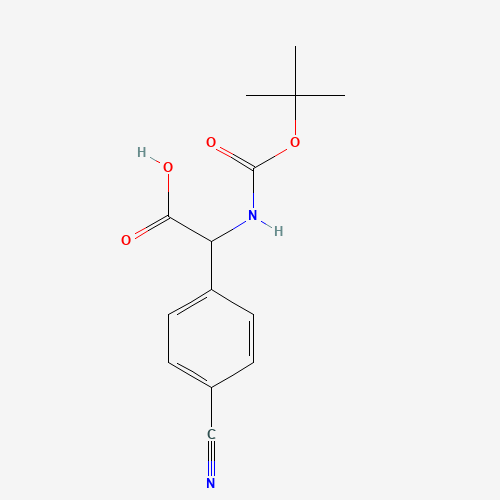 1111737-56-4 Tert-butoxycarbonylamino-(4-cyano-phenyl)-aceticacid chemical structure