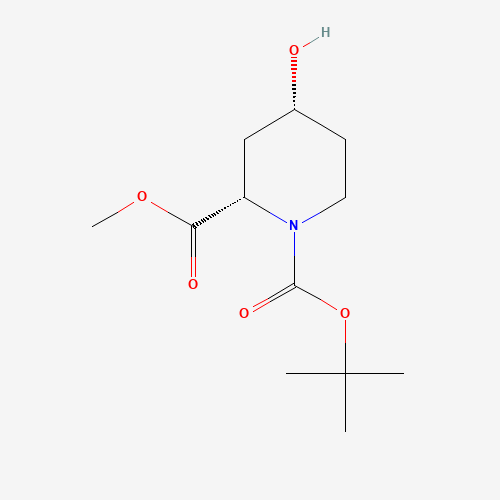 254882-06-9 1,2-Piperidinedicarboxylic acid, 4-hydroxy-, 1-(1,1-dimethylethyl) 2-methyl ester, (2S,4R)- chemical structure