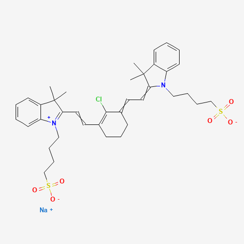 115970-66-6 2-[2-[2-Chloro-3-[2-[1,3-dihydro-3,3-dimethyl-1-(4-sulfobutyl)-2H-indol-2-ylidene]ethylidene]-1-cyclohexen-1-yl]ethenyl]-3,3-dimethyl-1-(4-sulfobutyl)-3H-indolium inner salt sodium salt chemical structure