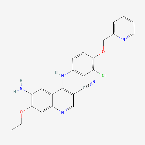 848139-78-6 6-amino-4-(3-chloro-4-(pyridin-2-ylmethoxy)phenylamino)-7-ethoxyquinoline-3-carbonitrile chemical structure