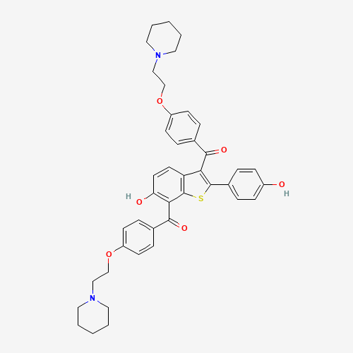 1159977-58-8 [6-Hydroxy-2-(4-hydroxyphenyl)-7-[4-(2-piperidin-1-yl-ethoxy)benzoyl]-                        benzo[b]thien-3-yl]-[4-[2-(1-piperidinyl)ethoxy]phenyl]methanone chemical structure