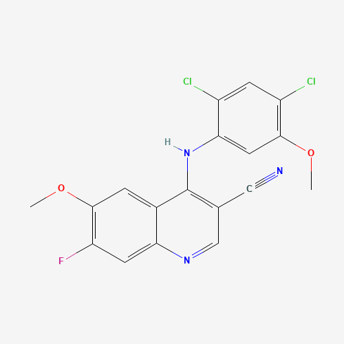 622369-46-4 4-[(2,4-Dichloro-5-methoxyphenyl)amino]-7-fluoro-6-methoxy-3-quinolinecarbonitrile chemical structure