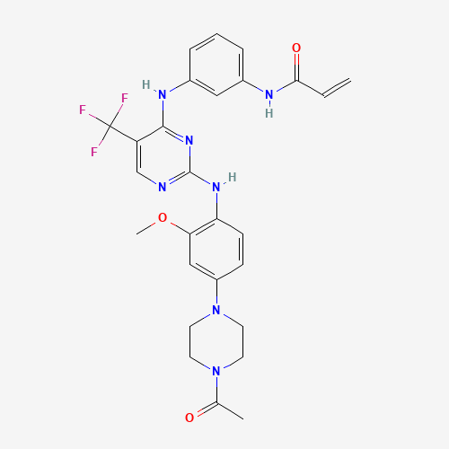 1374640-70-6 N-(3-((2-((4-(4-Acetylpiperazin-1-yl)-2-methoxyphenyl)amino)-5-(trifluoromethyl)pyrimidin-4-yl)amino)phenyl)prop-2-enamide chemical structure