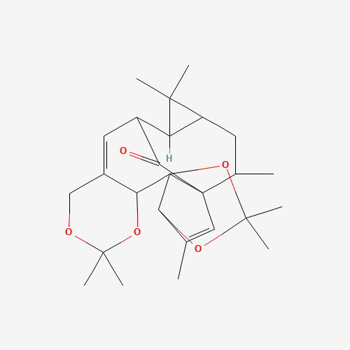 77573-44-5 (1aR,7bR)-1aα,2,7aα,13,14,14aα-Hexahydro-1,1,6,6,9,9,11,13α-octamethyl-10aαH-2α,12aα-methano-1H,4H-cyclopropa[5,6][1,3]dioxolo[2',3']cyclopenta[1',2':9,10]cyclodeca[1,2-d][1,3]dioxin-15-one chemical structure
