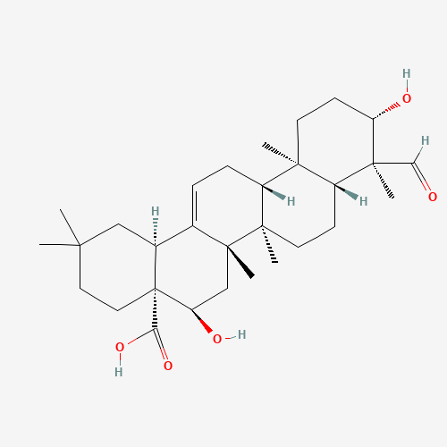 631-01-6 (3beta,4alpha,16alpha)-3,16-dihydroxy-23-oxoolean-12-en-28-oic acid chemical structure