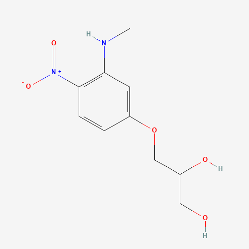 80062-31-3 3-[3-(methylamino)-4-nitrophenoxy]propane-1,2-diol chemical structure