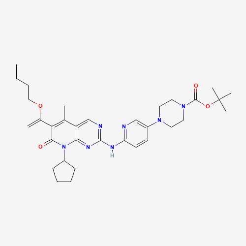 866084-31-3 tert-Butyl 4-(6-(8-cyclopentyl-5-methyl-7-oxo-6-(1-propoxyvinyl)-7,8-dihydropyrido[2,3-d]pyrimidin-2-ylamino)pyridin-3-yl)piperazine-1-carboxylate chemical structure