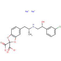 138908-40-4 disodium;5-[(2R)-2-[[(2R)-2-(3-chlorophenyl)-2-hydroxyethyl]amino]propyl]-1,3-benzodioxole-2,2-dicarboxylate chemical structure