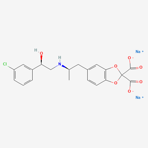 138908-40-4 disodium;5-[(2R)-2-[[(2R)-2-(3-chlorophenyl)-2-hydroxyethyl]amino]propyl]-1,3-benzodioxole-2,2-dicarboxylate chemical structure