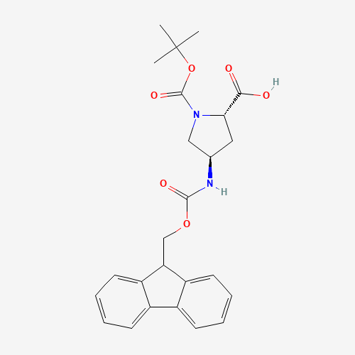 176486-63-8 (2S,4R)-4-((((9H-Fluoren-9-yl)methoxy)carbonyl)amino)-1-(tert-butoxycarbonyl)pyrrolidine-2-carboxylic acid chemical structure