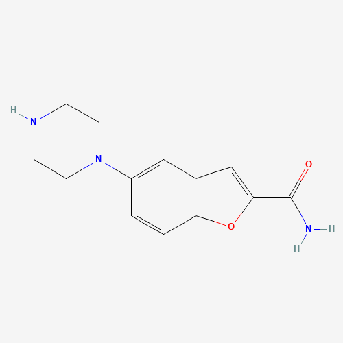 183288-46-2 5-(Piperazin-1-yl)benzofuran-2-carboxamide chemical structure