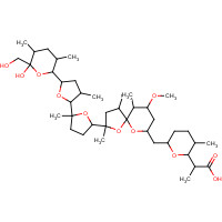 28643-80-3 2-{6-[(2-{5'-[6-hydroxy-6-(hydroxymethyl)-3,5-dimethyltetrahydro-2h-pyran-2-yl]-2,3'-dimethyloctahydro-2,2'-bifuran-5-yl}-9-methoxy-2,4,10-trimethyl-1,6-dioxaspiro[4.5]dec-7-yl)methyl]-3-methyltetrahydro-2h-pyran-2-yl}propanoic acid chemical structure