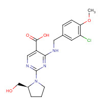 330785-84-7 (S)-4-((3-Chloro-4-methoxybenzyl)amino)-2-(2-(hydroxymethyl)pyrrolidin-1-yl)pyrimidine-5-carboxylic acid chemical structure