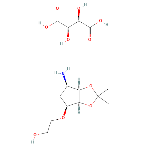376608-65-0 2-((3aR,4S,6R,6aS)-6-amino-2,2-dimethyltetrahydro-3aH-cyclopenta[d][1,3]dioxol-4-yloxy)ethanol L-tataric acid chemical structure
