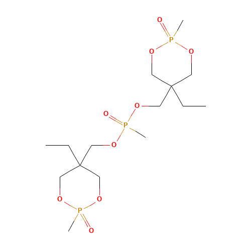 42595-45-9 Phosphonic acid, methyl-, bis((5-ethyl-2-methyl-2-oxido-1,3,2-dioxaphosphorinan-5-yl)methyl) ester chemical structure