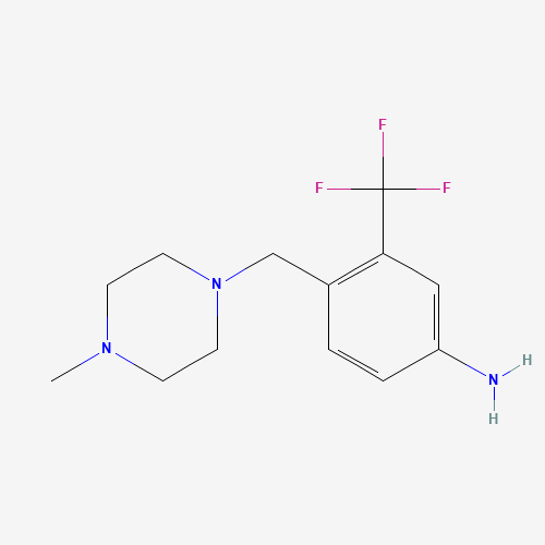 694499-26-8 4-((4-Methylpiperazin-1-yl)methyl)-3-(trifluoromethyl)aniline; 4-(4-Methylpiperazinomethyl)-3-(trifluoromethyl)aniline chemical structure